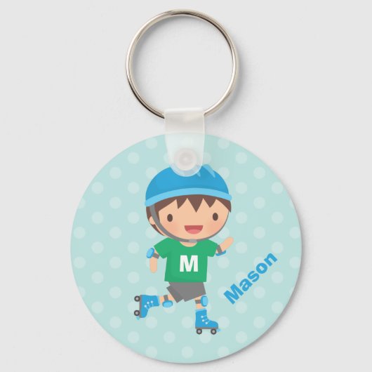Porte-clés Patineur mignonne Patinage à rouleaux pour garçon (Recto)