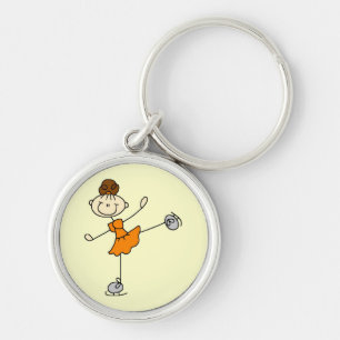 Porte-clés Patineuse artistique en robe orange T-shirts et Ca