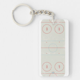 Porte-clés Patinoire de hockey sur glace personnalisée