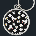 Porte-clés Patins À Rouleau Floral Noir Et Rose<br><div class="desc">Cool moderne pastel noir et blanc et rose marguerites d'été et blanc rétro roller quad skates avec roues roses design pour patin à roulettes femme, fille. Patins à roulettes amovibles design motif sur décoration maison, tasses, papier d'emballage, etc. Roller skates art illustration design cadeau pour fille, petite-fille, derby fille, roller...</div>