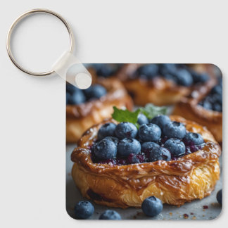 Porte-clés Pâtisserie danoise aux myrtilles