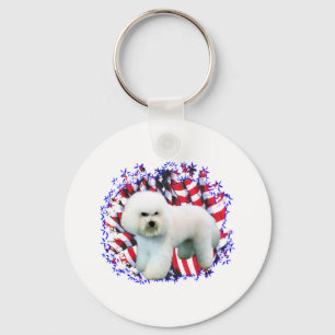 Porte-clés Patriote de Bichon Frise