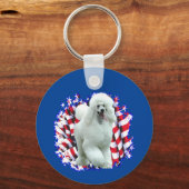 Porte-clés Patriote de caniche (blanc) (Verso)
