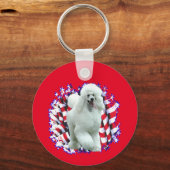 Porte-clés Patriote de caniche (blanc) (Recto)