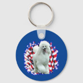 Porte-clés Patriote de caniche (blanc) (Verso)