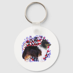 Porte-clés Patriote Shetland Sheepdog
