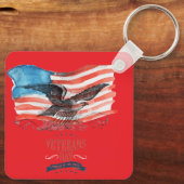 Porte-clés Patriotes se souvenant de rouge vif (Verso)