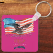 Porte-clés Patriotes se souvenant magenta (Verso)
