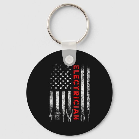 Porte-clés Patriotic Electrician American Flag Fathers Day (Recto)