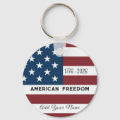 Porte-clés Patriotic US Flag Custom Text Name (Recto)