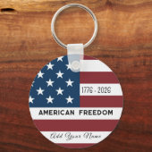 Porte-clés Patriotic US Flag Custom Text Name (Recto)