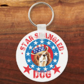 Porte-clés Patriotique Cavalier Roi Charles Spaniel (Recto)