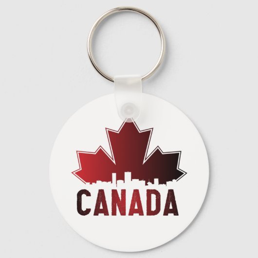 Porte-clés Patriotique de feuille d'érable rayée du Canada (Recto)