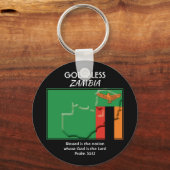 Porte-clés Patriotique | Dieu béni | ZAMBIA FLAG (Recto)
