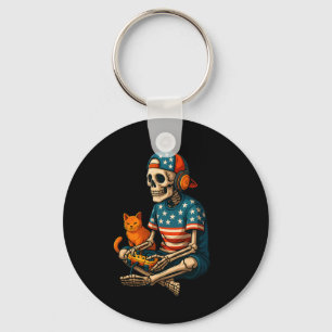 Porte-clés Patriotique Gamer Skeleton Jeux Vidéo de jeu Cat B