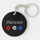 Porte-clés Patriotique Hawaii Aloha Rouge Blanc Bleu Fleurs (Dos)