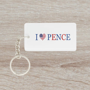 Porte-clés Patriotique I Heart Love Mike Pence Drapeau