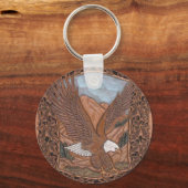 Porte-clés Patriotique Occident pays à outils cuir Aigle (Recto)