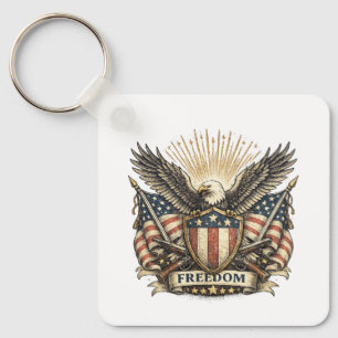 Porte-clés patriotique USA Eagle de la liberté vin