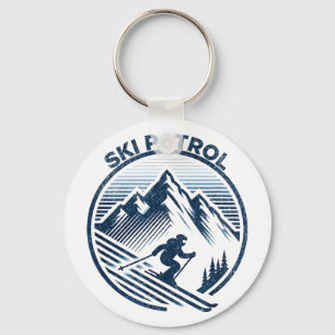 Porte-clés Patrouille de ski correspondant station de ski hiv
