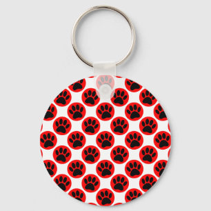 Porte-clés Patrouilles De Chien Noir En Pois Rouge