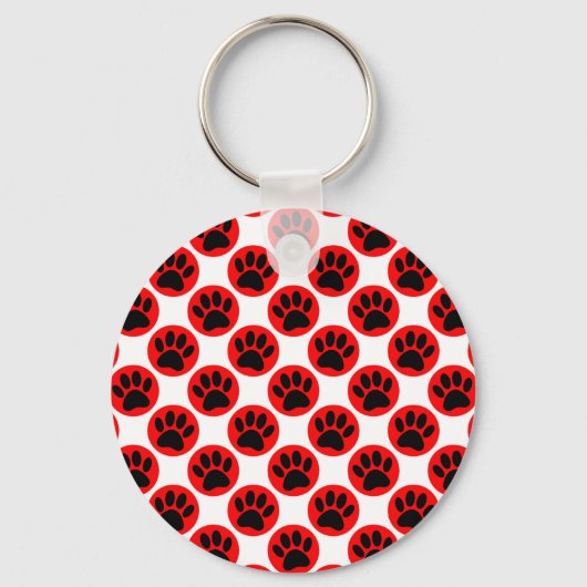 Porte-clés Patrouilles De Chien Noir En Pois Rouge (Recto)