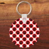 Porte-clés Patrouilles De Chien Noir En Pois Rouge (Recto)