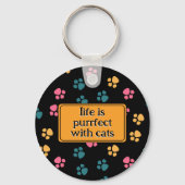 Porte-clés Patte de chat noir drôle mignonne (Verso)