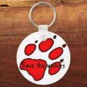 Porte-clés patte de loup, Sauvez les loups (Recto)