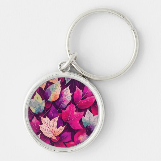 Porte-clés Pattern de Colorful Autumn Leaves (Devant)
