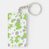 Porte-clés Pattern of Green Elephants, Cute Elephants, stars (Dos)