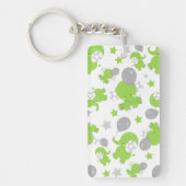 Porte-clés Pattern of Green Elephants, Cute Elephants, stars (Devant)