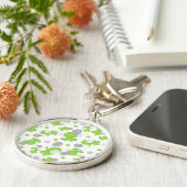 Porte-clés Pattern of Green Elephants, Cute Elephants, stars (Côté)