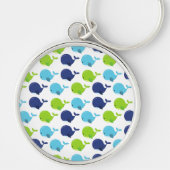 Porte-clés Pattern of Whales, Cute Whales, Sea Animals (Devant)
