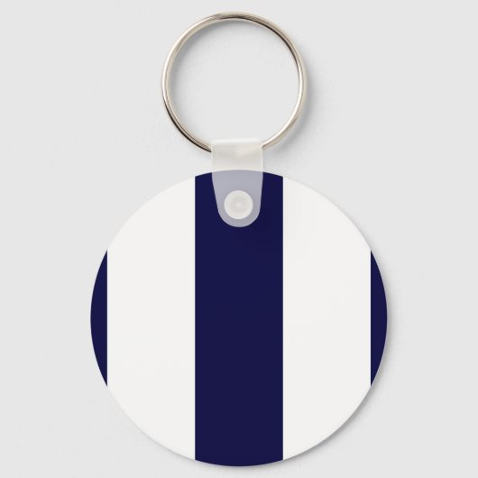 Porte-clés Patters de Navy Blue and White Extra Large Stripe (Recto)