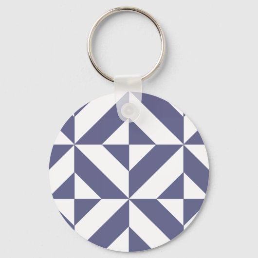 Porte-clés Patters Midnight Blue Geometric Deco Cube (Recto)