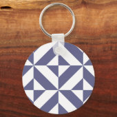 Porte-clés Patters Midnight Blue Geometric Deco Cube (Recto)