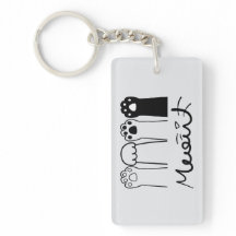 Porte-clés Pattes de Chat Personnalisé avec Nom