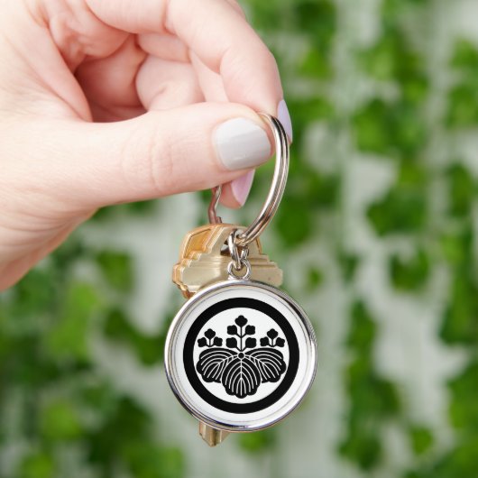 Porte-clés Paulownia avec 5-3 fleurs en cercle (main)