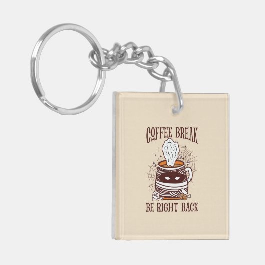Porte-clés Pause café - Thème Halloween (Devant gauche)