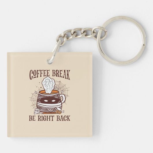 Porte-clés Pause café - Thème Halloween (Dos)