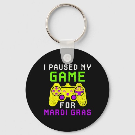 Porte-clés Pause Mon Jeu Pour Mardi Gras Video Game Control (Recto)
