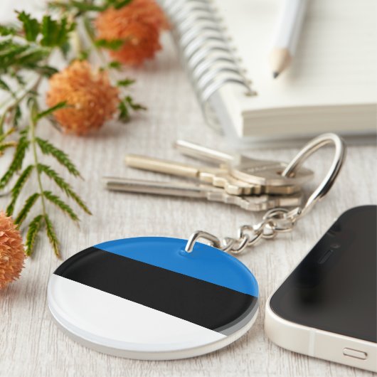 Porte-clés Pavillon Estonie (Devant droit)