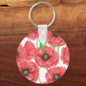 Porte-clés Pavot aquarelle motif floral (Recto)