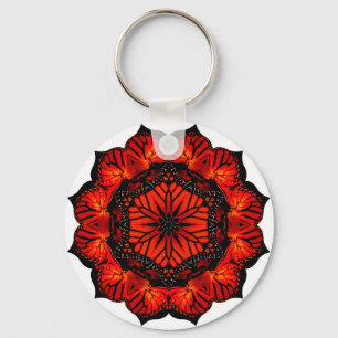 Porte-clés Pavot de Californie et monarque - porte - clé