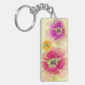 Porte-clés Pavots peints 2 d'aquarelle (Devant gauche)
