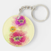Porte-clés Pavots peints 2 d'aquarelle (Dos)