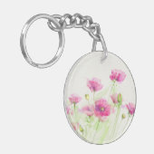 Porte-clés Pavots peints 3 d'aquarelle (Devant gauche)