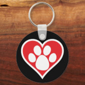 Porte-clés Paw Chien Coeur (foncé) (Recto)