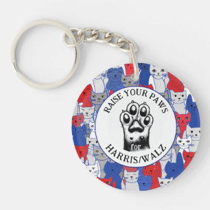 Porte-clés Paw de chat pour Harris/Walz Design